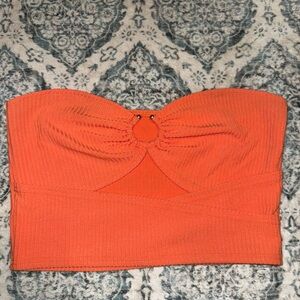 SHEIN Orange Strapless Crop Top